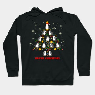 Happy Christmas Penguins Tree. Hoodie